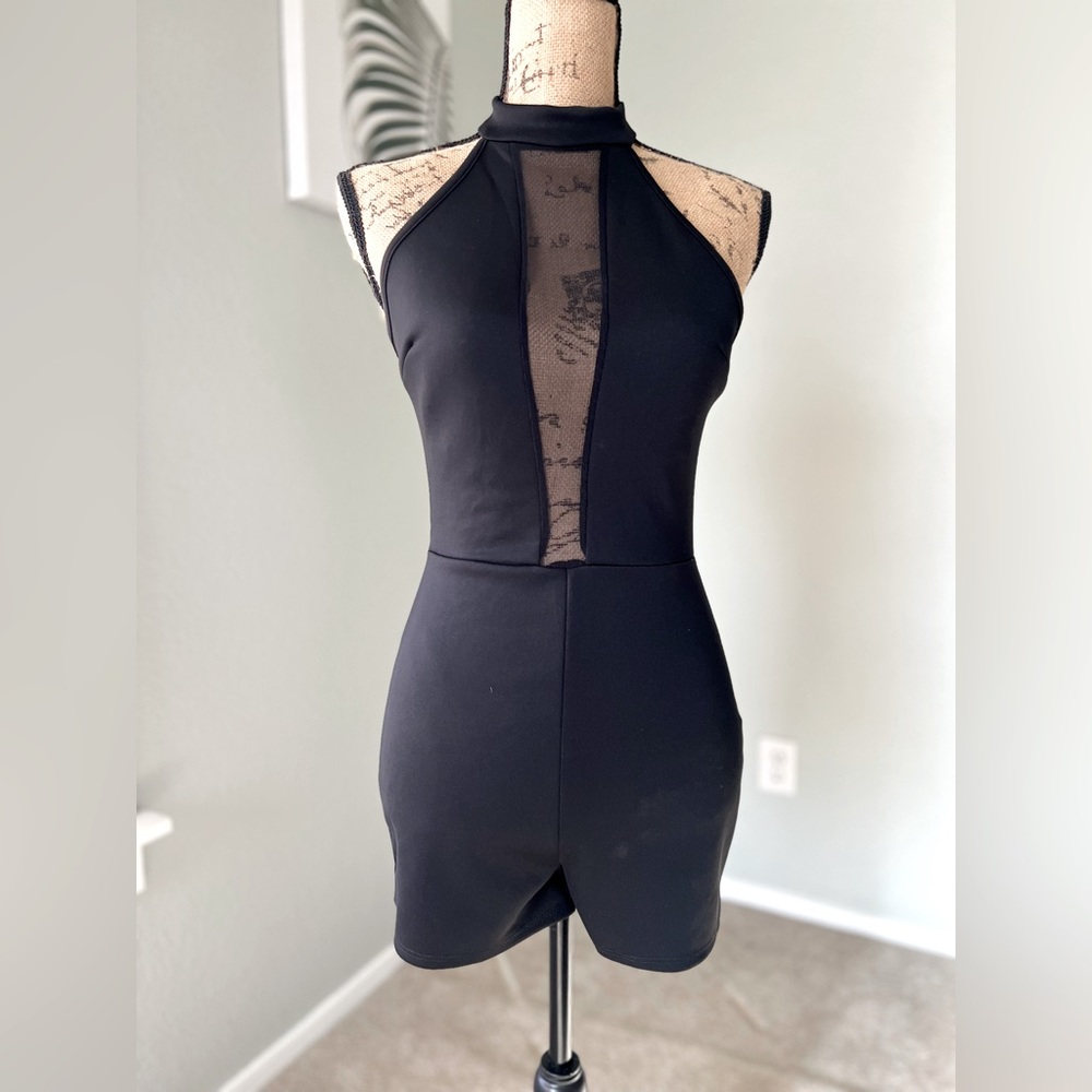 Mesh Deep V Romper